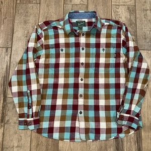 Woolrich Shirt Mens XL Blue Red Check Wool Flannel Work Outdoor Hike Button Up - Picture 1 of 12