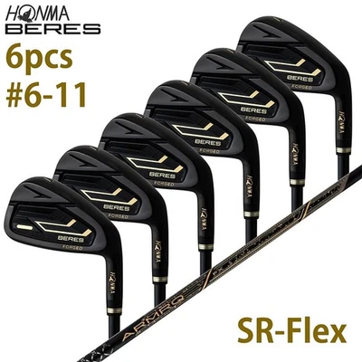 HONMA BERES 09 Black Iron 6pcs Set #6-11 RH ARMRQ FX SR-Flex Graphite Japan NEW - Image 1 of 4