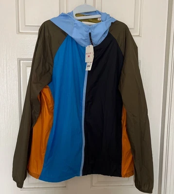 Uniqlo x Marni Windbreaker Jacket Mens Large Hooded Full Zip Patchwork - Image 1 of 4