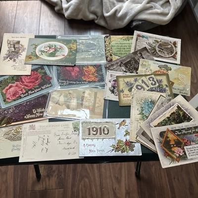 Vintage Collection Of Postcards. New Years Eve Antique - Image 1 of 4