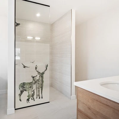 Sichtschutzfolie Milchglasfolie mit Motiv Duschfolie Duschkabine YX001-26 Hirsch - Bild 1 von 4