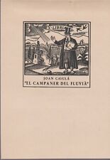 ex-libris Joan Casula " el campaner del fluvia" xilografia Angel Vila 1951