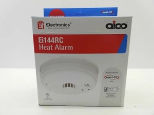 AICO Ei144RC ALARMA DE CALOR RED DETECTOR BATERÍA RESPALDO C/W BASE GARAJE COCINA - Imagen 1 de 4
