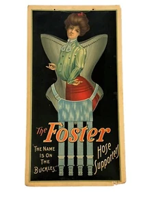 Seltenes antikes Anfang 1900 The Foster Schlauch Unterstützer Werbung Zelluloid Schild - Bild 1 von 4