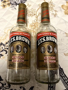 2 -- J. T. S. Brown Kentucky KY Straight Bourbon Whiskey Glass Bottles EST 1855 - Picture 1 of 3
