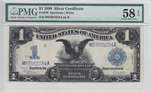 1899 $1 Silver Certificate Note Black Eagle FR#236 PMG AU58 EPQ M87691034A - Picture 1 of 2
