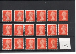 GB - Machin  Definitives  (MF343) - 1st  NVI value - 17 copies - Fine Cancels - Picture 1 of 1