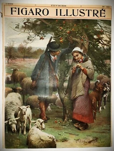 LUIGI CHIALIVA (1842-1914) Vintage ORIGINAL 1898 Lithograph Figaro Illustre - Picture 1 of 2