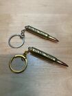 Real Bullet Keychain .223 Rem Engraved "We The People" w/ Gold or Silver Ring 
