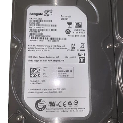 Seagate | Model:ST250DM000 | P/N:1BD141-501 | HDD Dell Hard Drive | Untested - Image 1 of 3