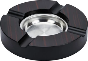 Zigarrenascher rund ebony Finish matt mit 4 Ablagen Holz/Metall Humidor - Bild 1 von 1
