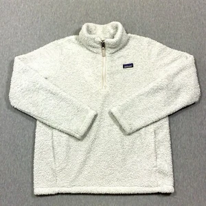 Patagonia Sherpa Fleece Kids XXL (16-18) White Quarter Zip Pullover 2XL - Picture 1 of 8