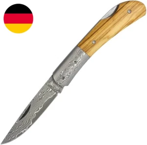 Haller Unisex – Erwachsene Damast-Taschenmesser Olivenholzgriff, Braun, One Size - Bild 1 von 12