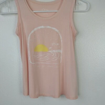 Art Class Tank Top S 6/6X Girls Peach Wish You Were Here Graphics T-shirt - Image 1 of 4
