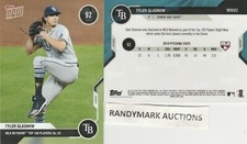 Tyler Glasnow TAMPA BAY RAYS 2020 TOPPS NOW MLB NETWORK TOP 100 MN92 SP 490