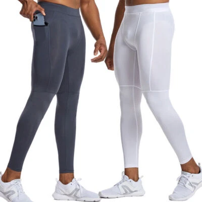 Pantalones de compresión de cintura elástica para hombre Deportes Entrenamiento Correr Apretados Gimnasio Leggings Foto 1 de 4