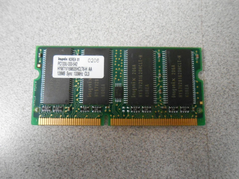NOS Hynix 128MB Sync PC133U-333-542 HYM71V16M635HCLT6-H AA 133 MHz  - Image 1 of 2