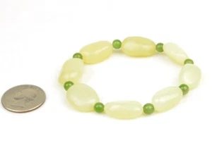 Natural Nephrite Jade Nugget Beads Bracelet - Picture 1 of 5