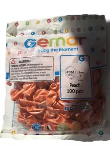 5 inch Gemar Solid Metal Peach balloons #061 - Picture 1 of 1
