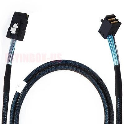 MINI SAS HD (SFF8643) 90° Angled to MINISAS 36PIN(SFF8087) Converter Cable 60CM - Image 1 of 4