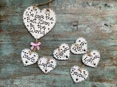 Personalised Best Mum Gift From Dog Cat Pet Handmade Birthday Heart Mothers Day - Image 1 of 4