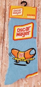 Weinermobile OSCAR MAYER Logo Socks Men's Shoe Size 6-12 - New By Odd Sox - Picture 1 of 2