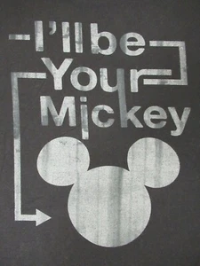 DISNEY PARKS - I'LL BE YOUR MICKEY - BLACK LARGE T-SHIRT H254 - Picture 1 of 3