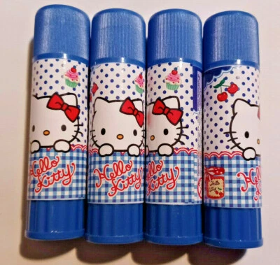 SANRIO Hello Kitty Klebestift / Glue Stick / Kleber 4er Set, 4 x 25 gr.