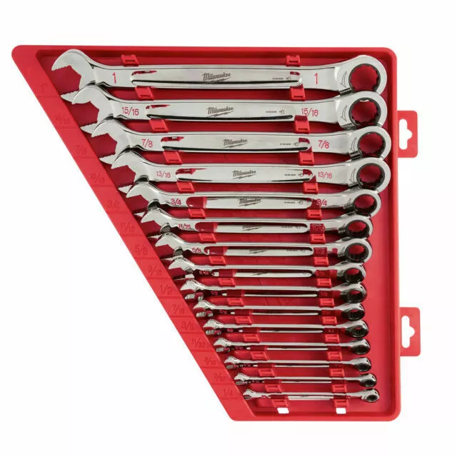 Milwaukee 48-22-9416 Ratcheting Combination Wrench Set of 5 Pieces