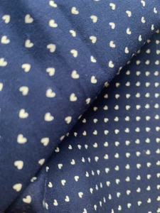 2 Yards CRANSTON VIP Tiny White Little HEARTS on Navy BLUE Quilt Fabric - Picture 1 of 2