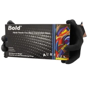 Black Nitrile Gloves Very Strong Heavy Duty Disposable Gloves 6.0 mil Thickness - Picture 1 of 10
