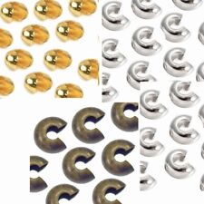 50 X PERLES DE COUVERTURE SERTISSANTE CHOISIR 3 mm 4mm 5mm COULEUR ARGENT OR OU BRONZE BD7