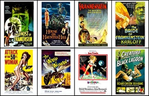 SONDERPOSTEN mit 8 einzelnen HORROR SCI-FI 11x14 EINBLATT Drucke MONSTERS SCI-FI - Bild 1 von 1