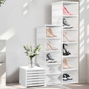 Schuhbox Set Schuhkarton Schuhkasten Aufbewahrung stapelbar Set mit 6 Boxen - Bild 1 von 8