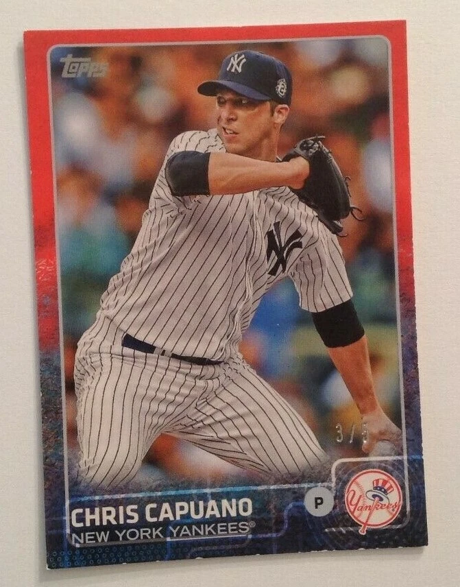 2015 Topps MINI Online Exclusive CHRIS CAPUANO RED #3/5 MADE Yankees #534 - Image 1 of 1