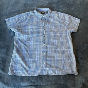 Route 66 Mens Short Sleeve Button Up Blue Plaid Collar Shirt XL - Picture 1 of 9