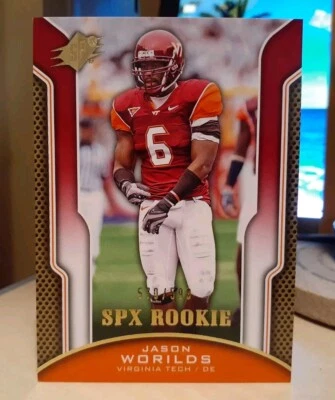 2010 SPx Rookie /599 JASON WORILDS #202 VIRGINIA TECH HOKIES PITTSBURGH STEELERS - Image 1 of 2