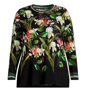 $130 JOHNNY WAS PLUS Size 3X JANIE FAVORITE SWING TEE JERSEY IRIS WHISPER PRINT - Picture 1 of 7