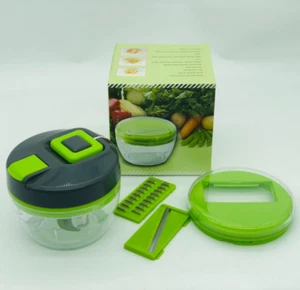 3 in 1 Manual Food Processor Vegetable Chopper Dicer for Onions Garlic Fruit Nut - Picture 1 of 9