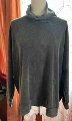 Victoria's Secret ROSA Sudadera Túnica Grande Desteñida Negro/Gris Talla L Usada en Excelente Condición Foto 1 de 4