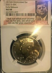 2021 D 50c Kennedy Half Dollar NGC MS68 Early Release HIGH GRADE BUSINESS STRIKE