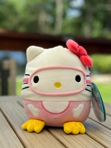 Squishmallows x Sanrio Squad Hello Kitty con gafas de buceo 6,5 pulgadas nuevas con etiquetas - Imagen 1 de 12