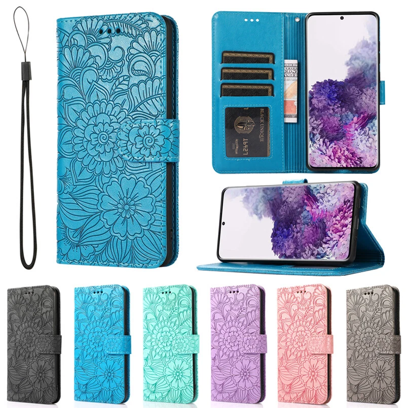 Flower Leather Wallet Case Card Flip Cover for Samsung S23 S22 S21 S20+ FE Ultra - Image 1 of 4