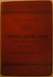 (MANUALI)PRINCIPALI SCRITTORI ITALIANI DAL 1400 AL 1550 - Imagen 1 de 1