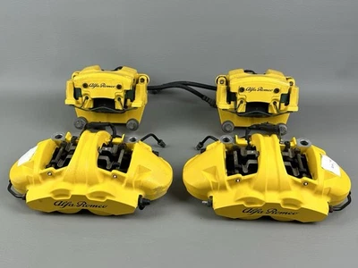 2018–2022 ALFA ROMEO STELVIO FRONT + REAR YELLOW BRAKE CALIPER SET OEM - Image 1 of 4