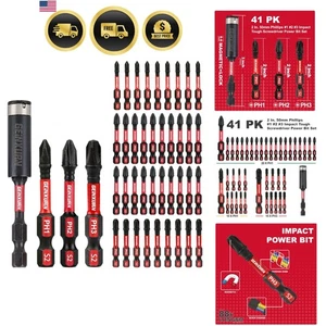 Magnetic Screwdriver Bits Set Phillips Hex Impact 40pcs for Power Drills - Picture 1 of 11
