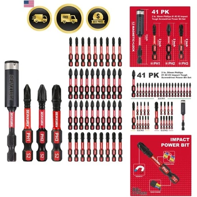 Magnetic Screwdriver Bits Set Phillips Hex Impact 40pcs for Power Drills - Image 1 of 4