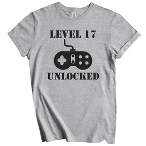 Level 17 Unlocked Video Games 17th Birthday T-Shirt - Funny Gamer Birthday Gift - Picture 1 of 4