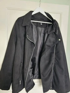 Ladies Plus Size 32 Black Faux Suede Jacket - Picture 1 of 4
