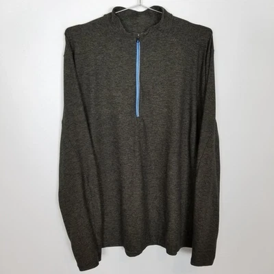 lululemon athletica Men  Surge Warm 2 Zip Neck Sweater Sz  2XL Gray - Image 1 of 4